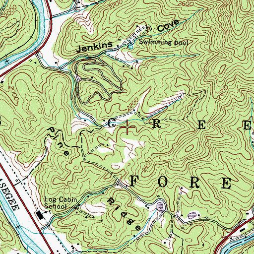 Topographic Map of Township of Barkers Creek, NC