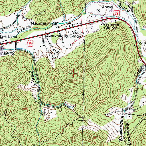 Topographic Map of Township of Qualla, NC