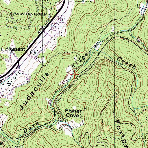 Topographic Map of Township of Scott Creek, NC