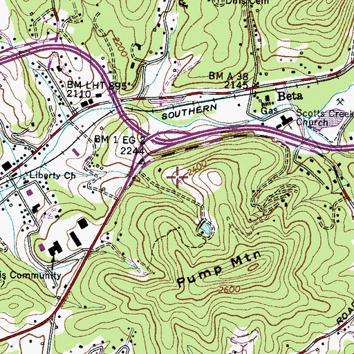 Topographic Map of Township of Sylva, NC