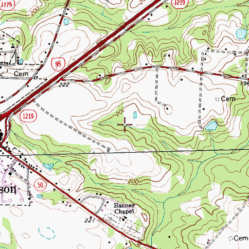 Topographic Map of Township of Banner, NC