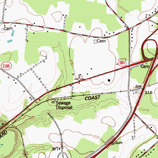 Topographic Map of Township of Beulah, NC