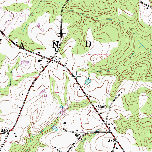 Topographic Map of Township of Cleveland, NC