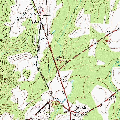 Topographic Map of Township of O'Neals, NC
