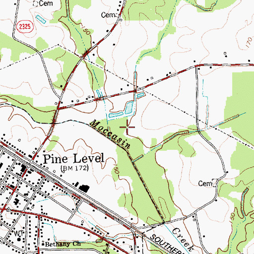 Topographic Map of Township of Pine Level, NC