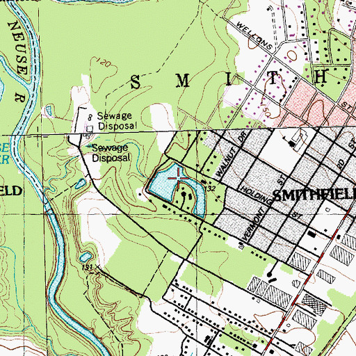 Topographic Map of Township of Smithfield, NC