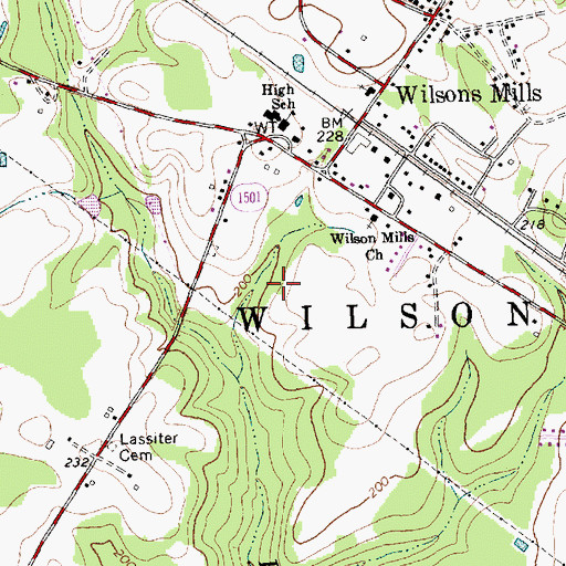 Topographic Map of Township of Wilson Mills, NC