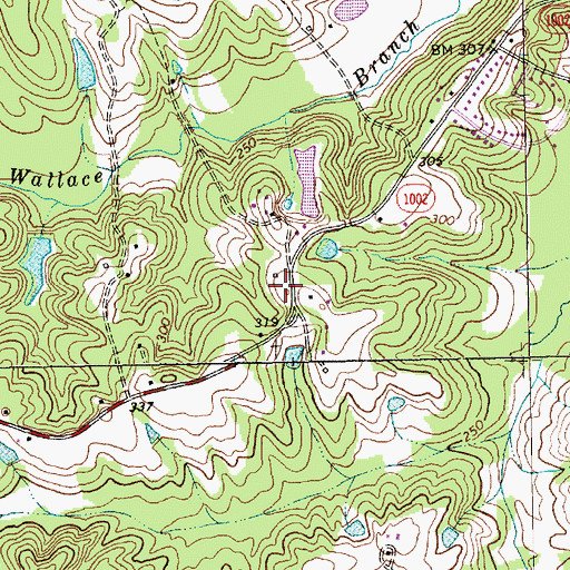 Topographic Map of Township 5-East Sanford, NC