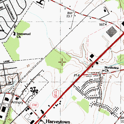 Topographic Map of Township of Kinston, NC