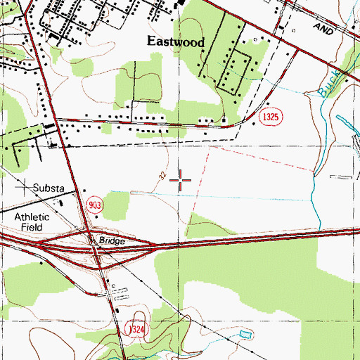 Topographic Map of Township of Moseley Hall, NC
