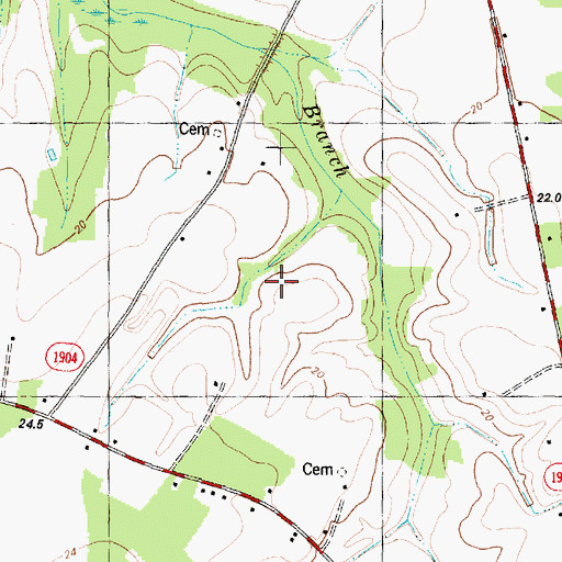 Topographic Map of Township of Southwest, NC