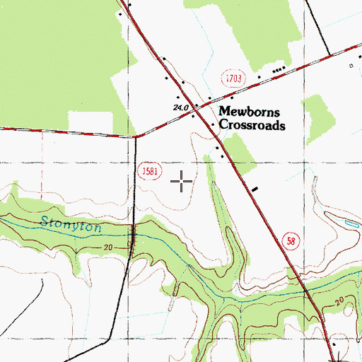 Topographic Map of Township of Vance, NC