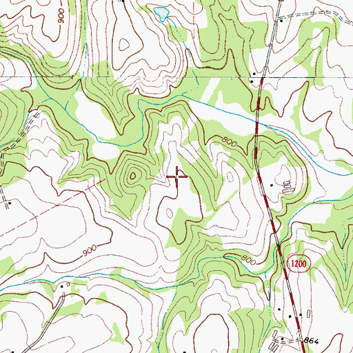 Topographic Map of Township of Howards Creek, NC