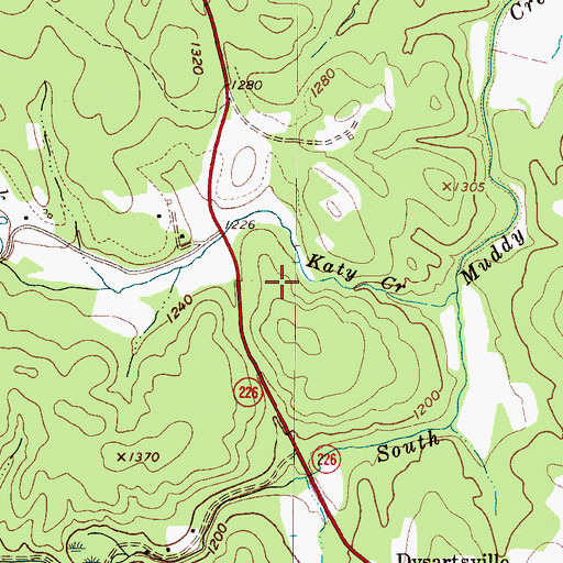 Topographic Map of Township of Dysartsville, NC