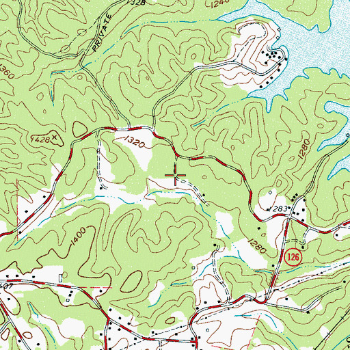 Topographic Map of Township of Nebo, NC