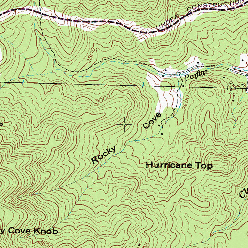 Topographic Map of Township of Cartoogechaye, NC
