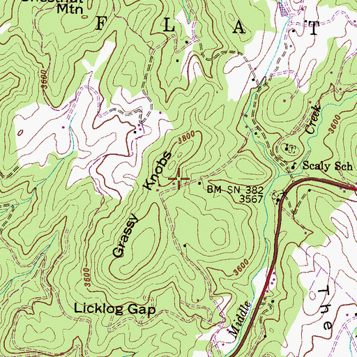 Topographic Map of Township of Flats, NC