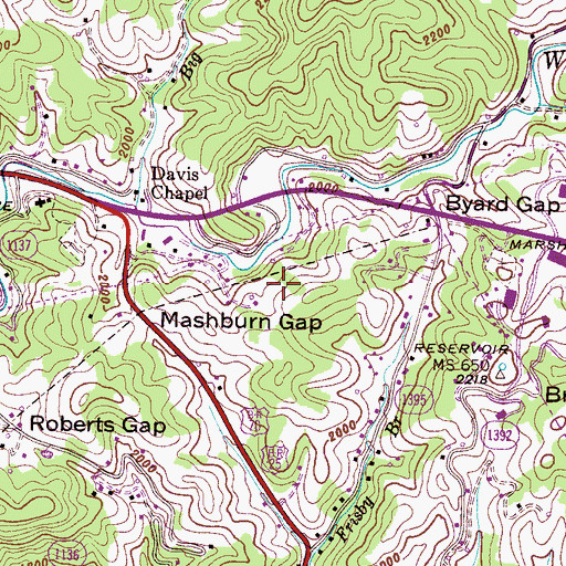 Topographic Map of Township 1, Marshall (historical), NC