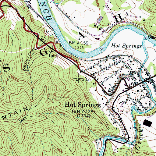 Topographic Map of Township 6-Hot Springs, NC