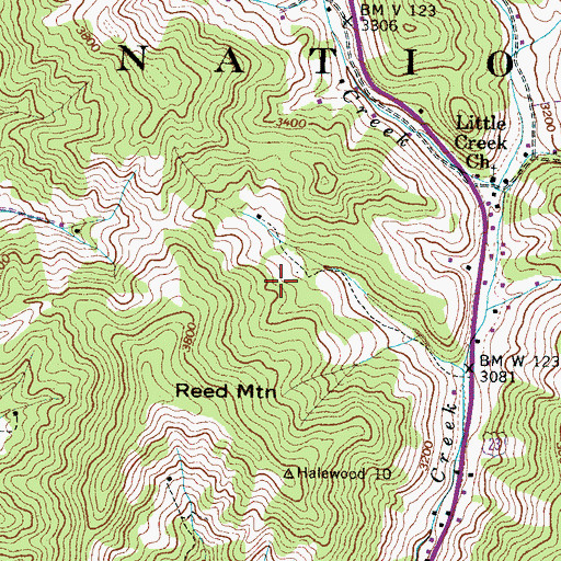Topographic Map of Township 7-Ebbs Chapel, NC