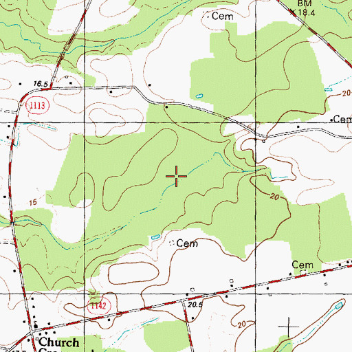 Topographic Map of Township of Cross Roads, NC