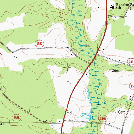 Topographic Map of Township of Griffins, NC