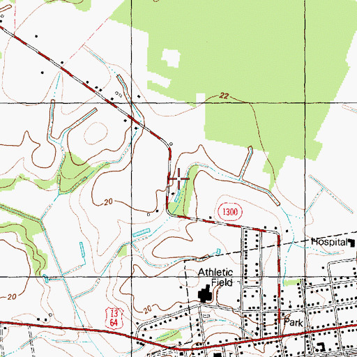 Topographic Map of Township of Robersonville, NC