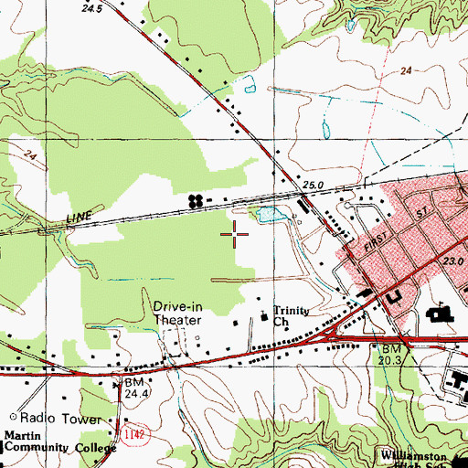Topographic Map of Township of Williamston, NC
