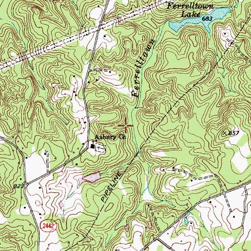 Topographic Map of Township 8-Mallard Creek, NC
