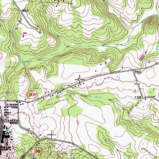 Topographic Map of Township 15-Huntersville, NC