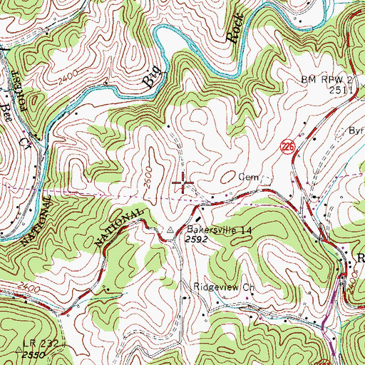 Topographic Map of Township of Red Hill, NC