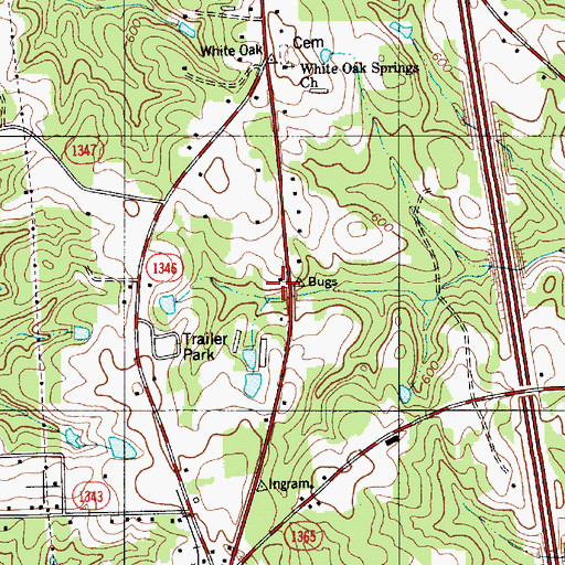 Topographic Map of Township of Star, NC