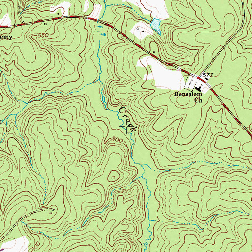 Topographic Map of Township 2-Bensalem, NC