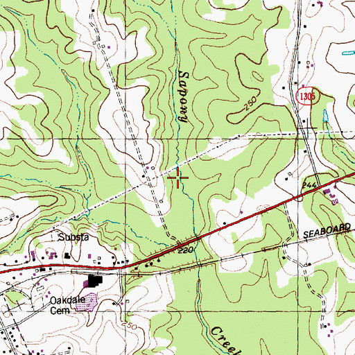 Topographic Map of Township of Mannings, NC