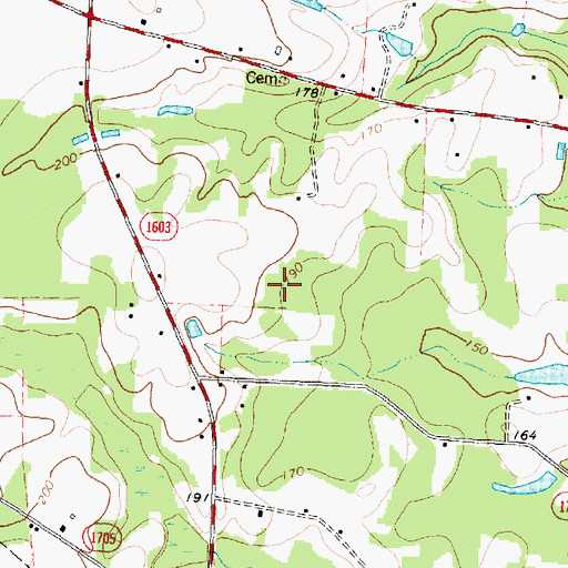 Topographic Map of Township of Oak Level, NC
