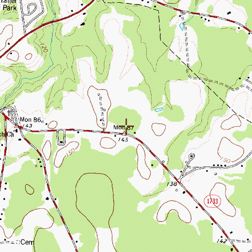 Topographic Map of Township of Rocky Mount, NC