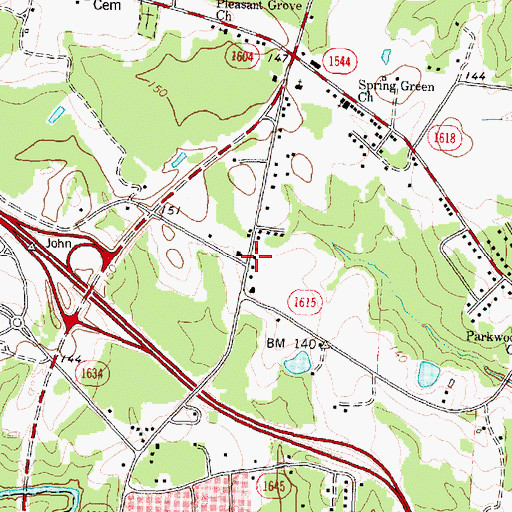 Topographic Map of Township of Stony Creek, NC