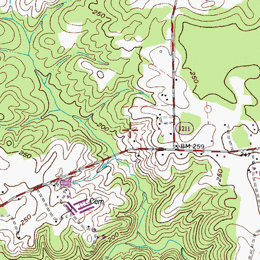 Topographic Map of Township of Gaston, NC
