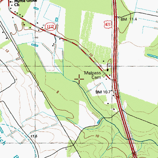 Topographic Map of Township of Grady, NC