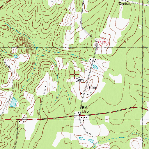 Topographic Map of Township of Allensville, NC