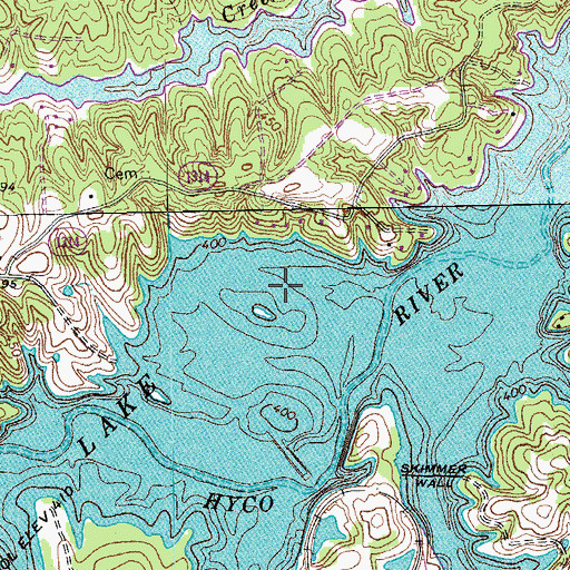 Topographic Map of Township of Cunningham, NC