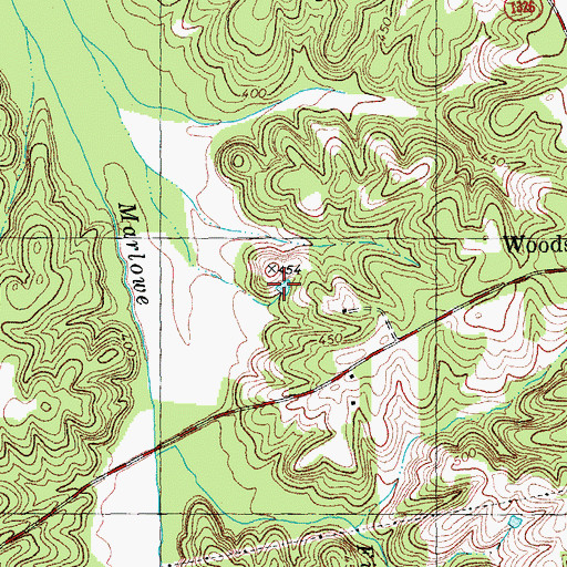 Topographic Map of Township of Woodsdale, NC
