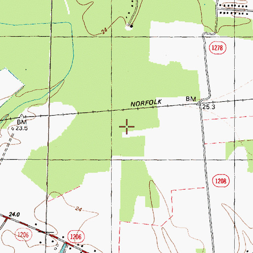 Topographic Map of Township of Arthur, NC