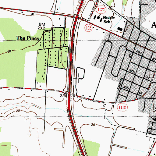 Topographic Map of Township of Ayden, NC