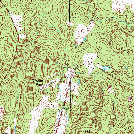 Topographic Map of Township of Cedar Grove, NC