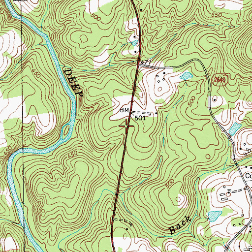 Topographic Map of Township of Coleridge, NC