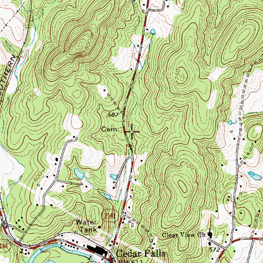Topographic Map of Township of Franklinville, NC