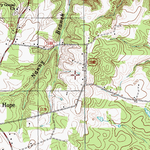 Topographic Map of Township of New Hope, NC