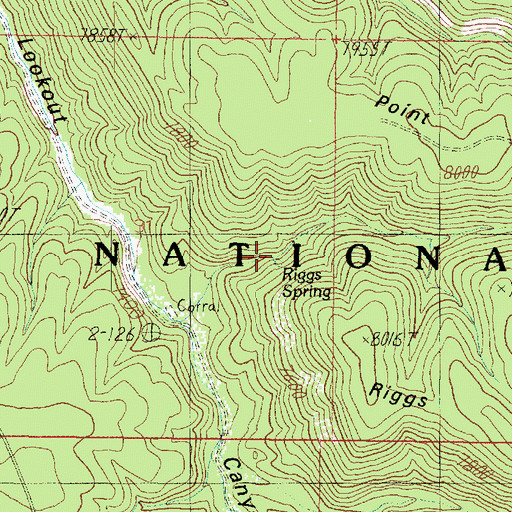 Topographic Map of Riggs Spring, AZ