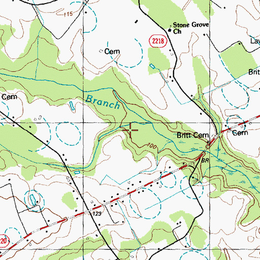Topographic Map of Township of Britts, NC